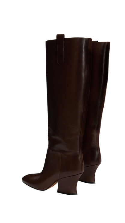 Lune Knee-High Boot in Chocolate Plum