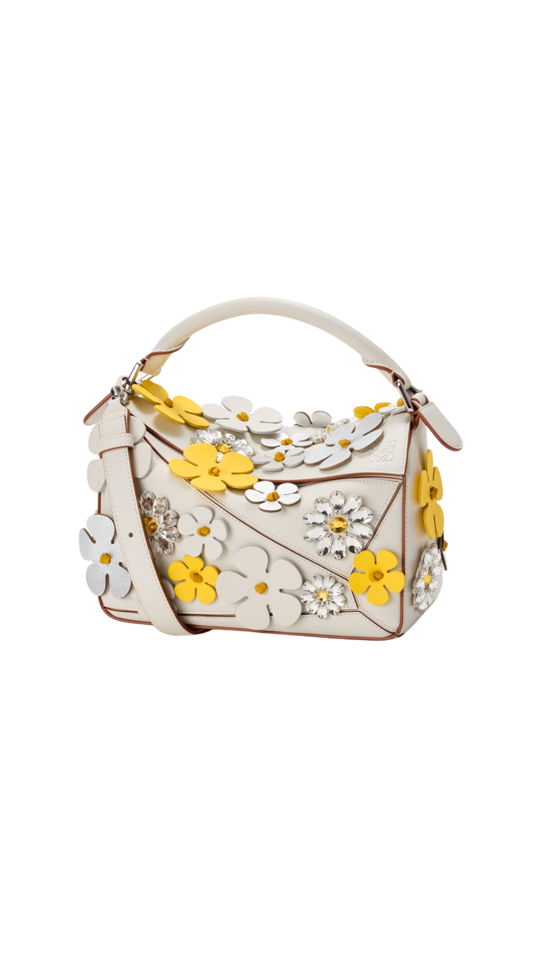 Small Puzzle Bag in Soft White Classic Calfskin