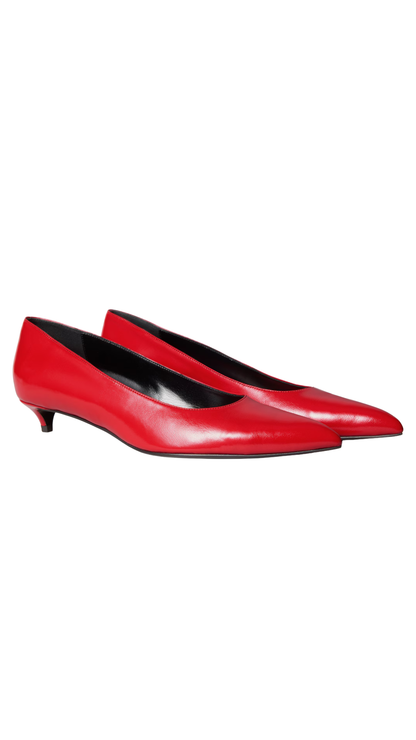 Kitten Pump in Chili Red Leather