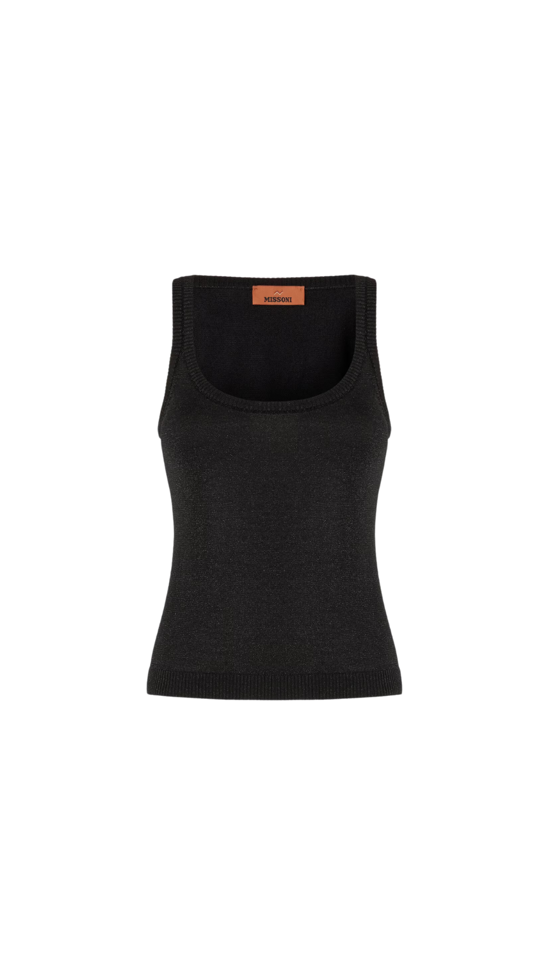 Viscose Lamé Tank Top in Black