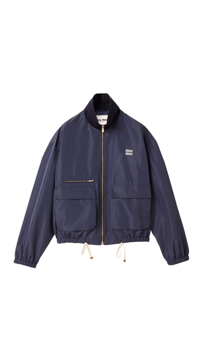Technical Fabric Blouson Jacket in Navy