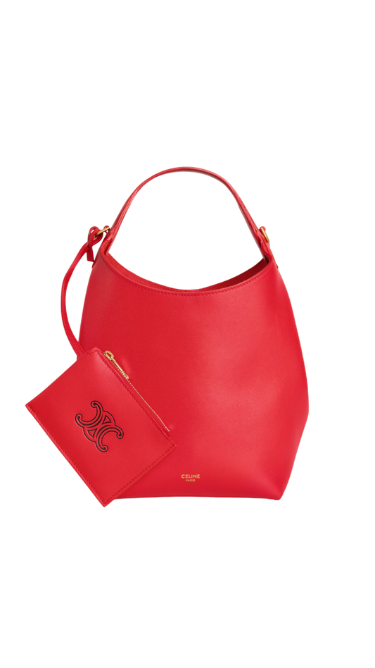 Small Hobo in Ultra Red Supple Smooth Calfskin