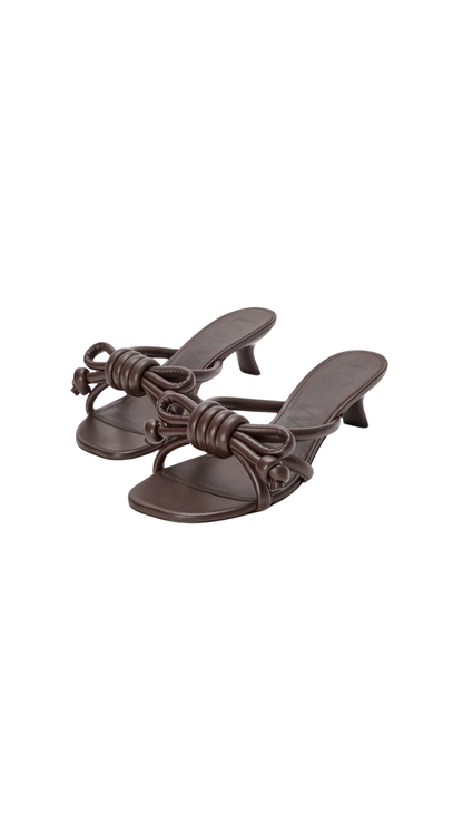 Flamenco Knot Sandal in Dark Chestnut Lambskin