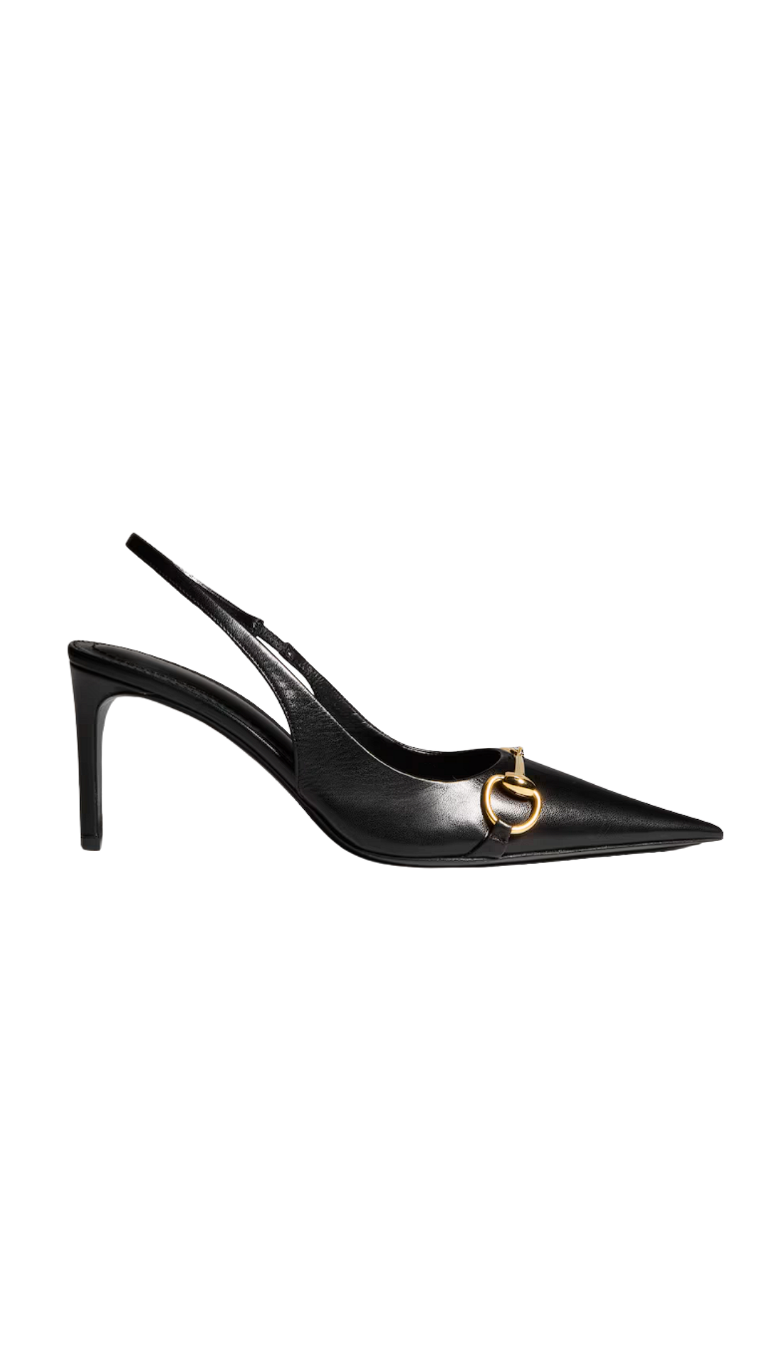 Donna Slingback Pump in Black Leather