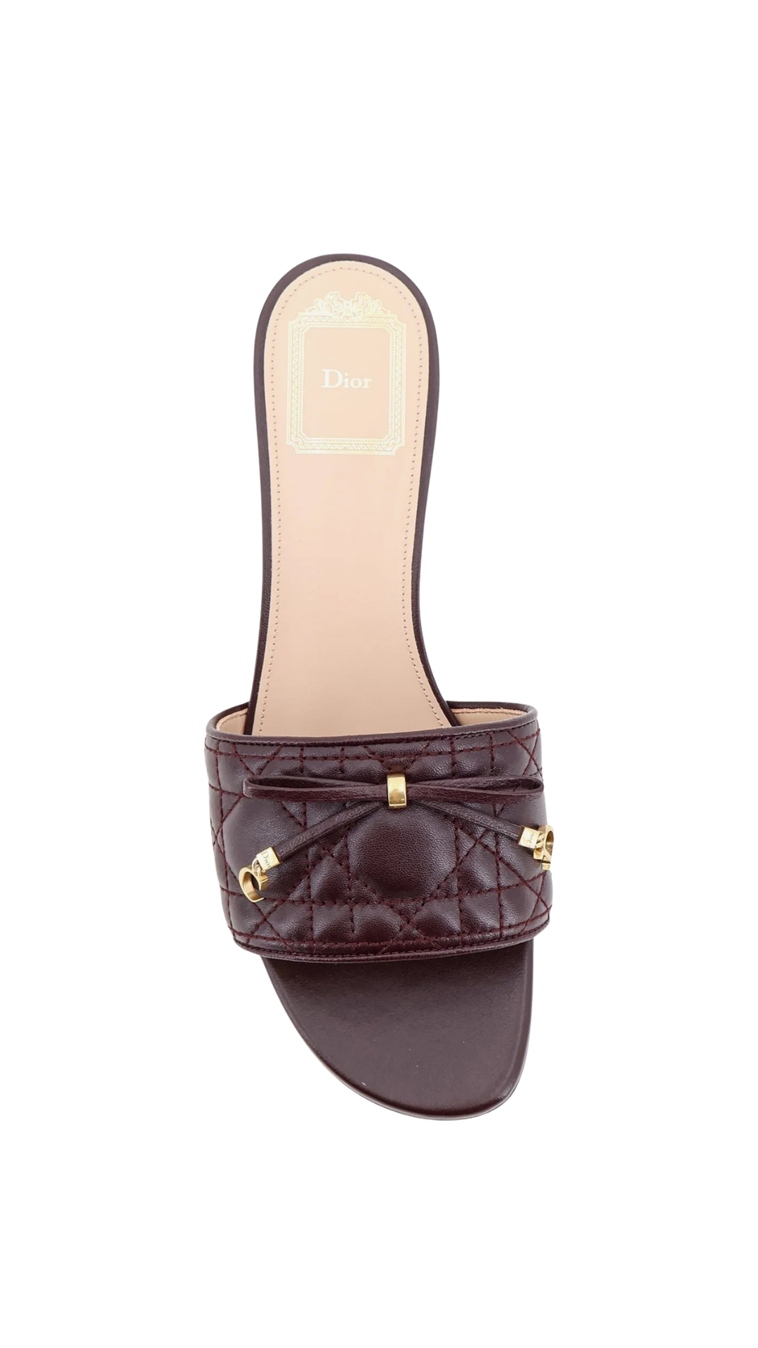 Dior Cannage Sandal With Lambskin Heel in Burgundy
