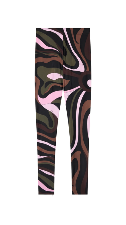 Marmo Print Leggings in Khaki and Pink