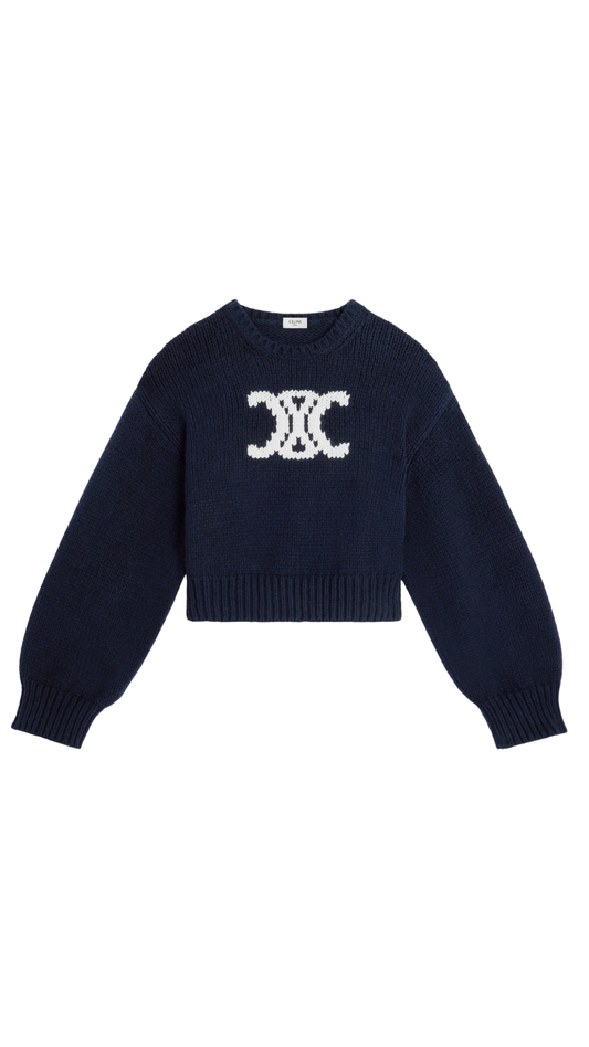 Crewneck Sweater in Navy Cotton