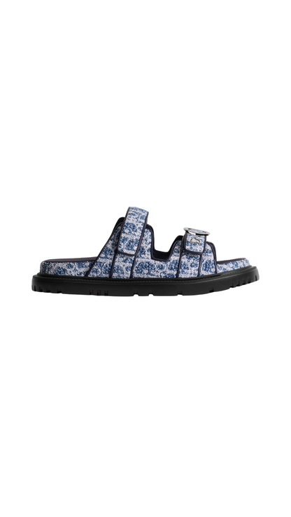 Dioriviera MyDior Slide in Blue Spongy Dior Oblique Denim