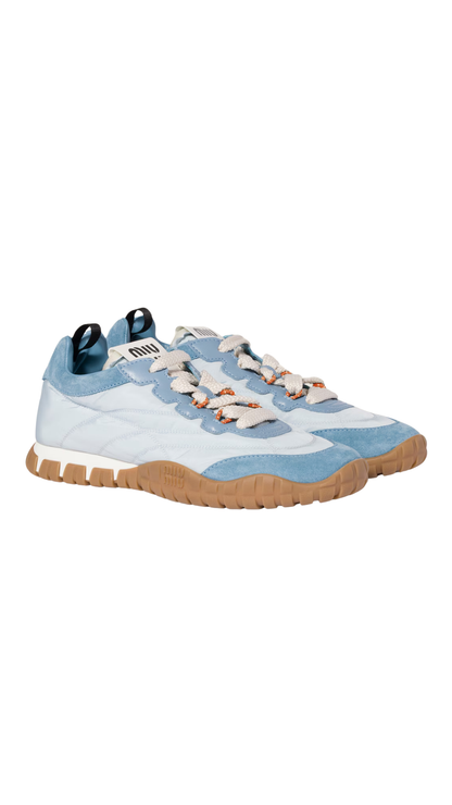 Tyre Technical Fabric and Suede Sneakers in Cornflower Blue/Astral