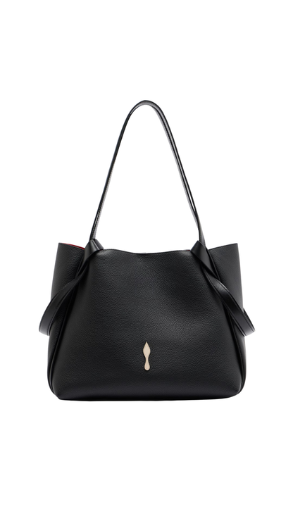 Bettina Small Leather Tote Bag in Black