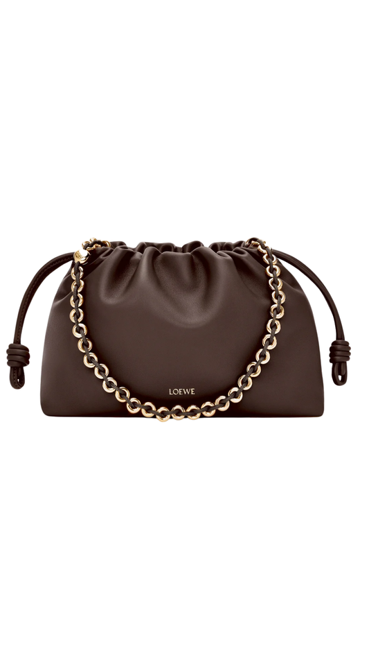 Medium Flamenco Purse in Dark Chestnut Mellow Nappa Lambskin