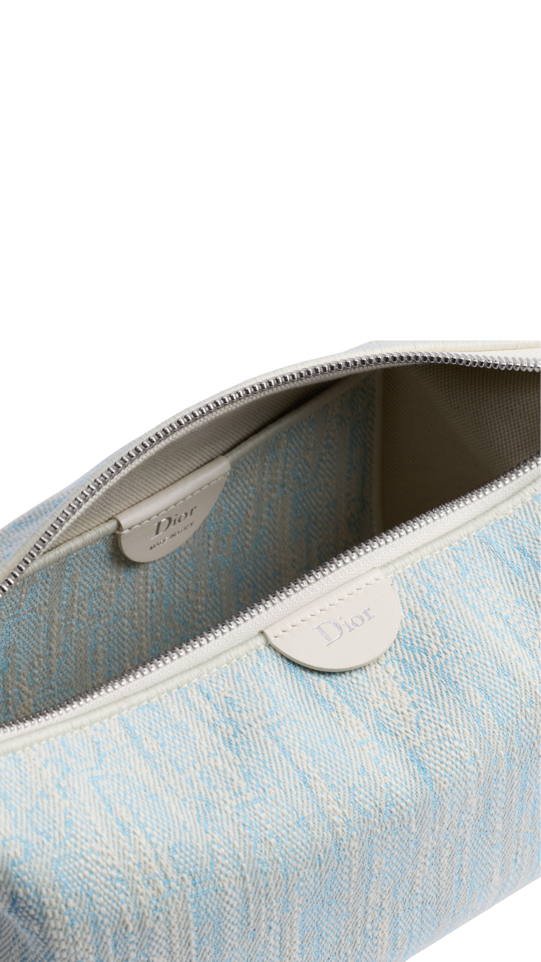 Nomad Pouch in Céleste Blue and Beige Dior Oblique Washed Jacquard