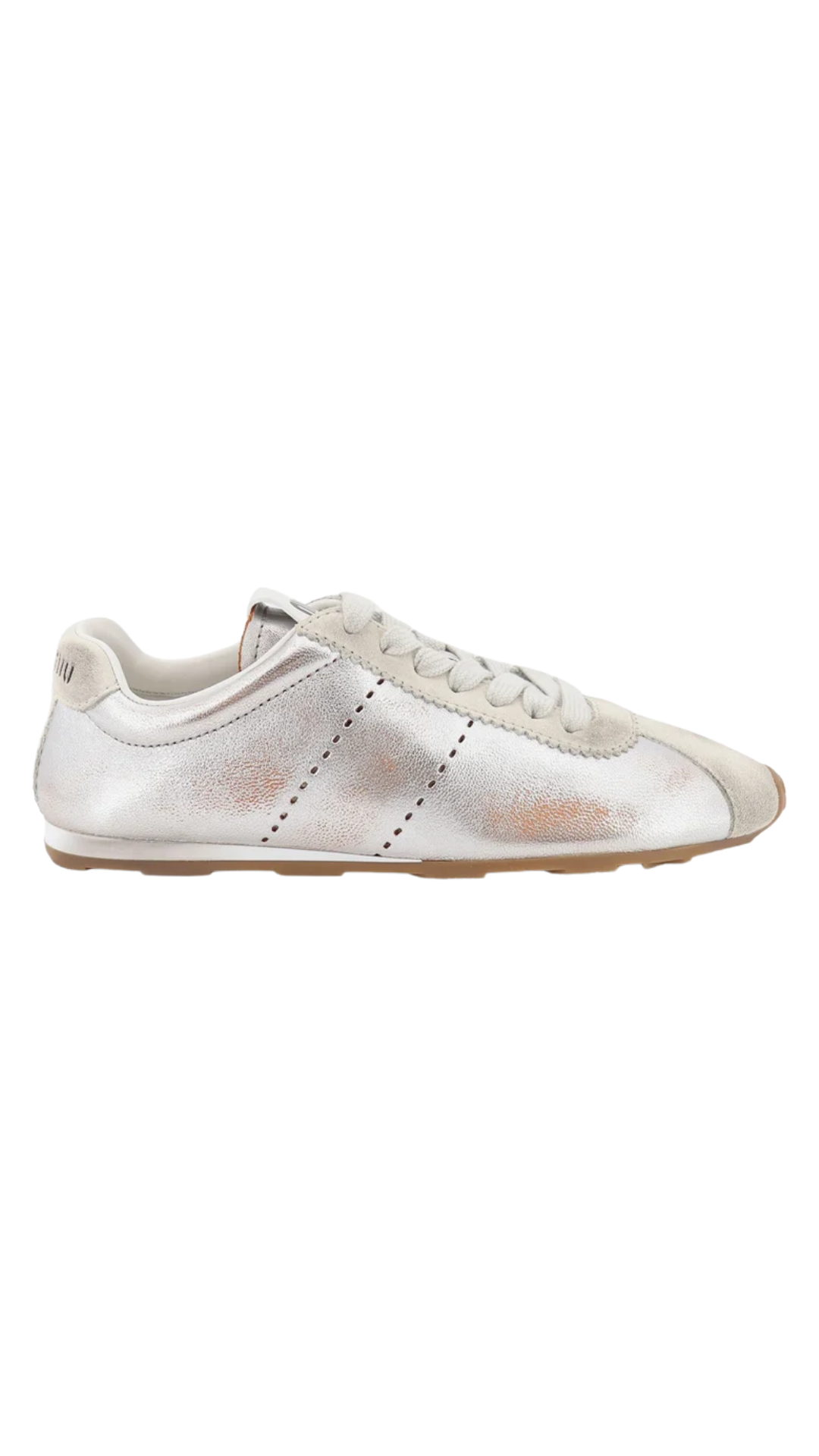 Plume Vintage Silver Leather Sneakers