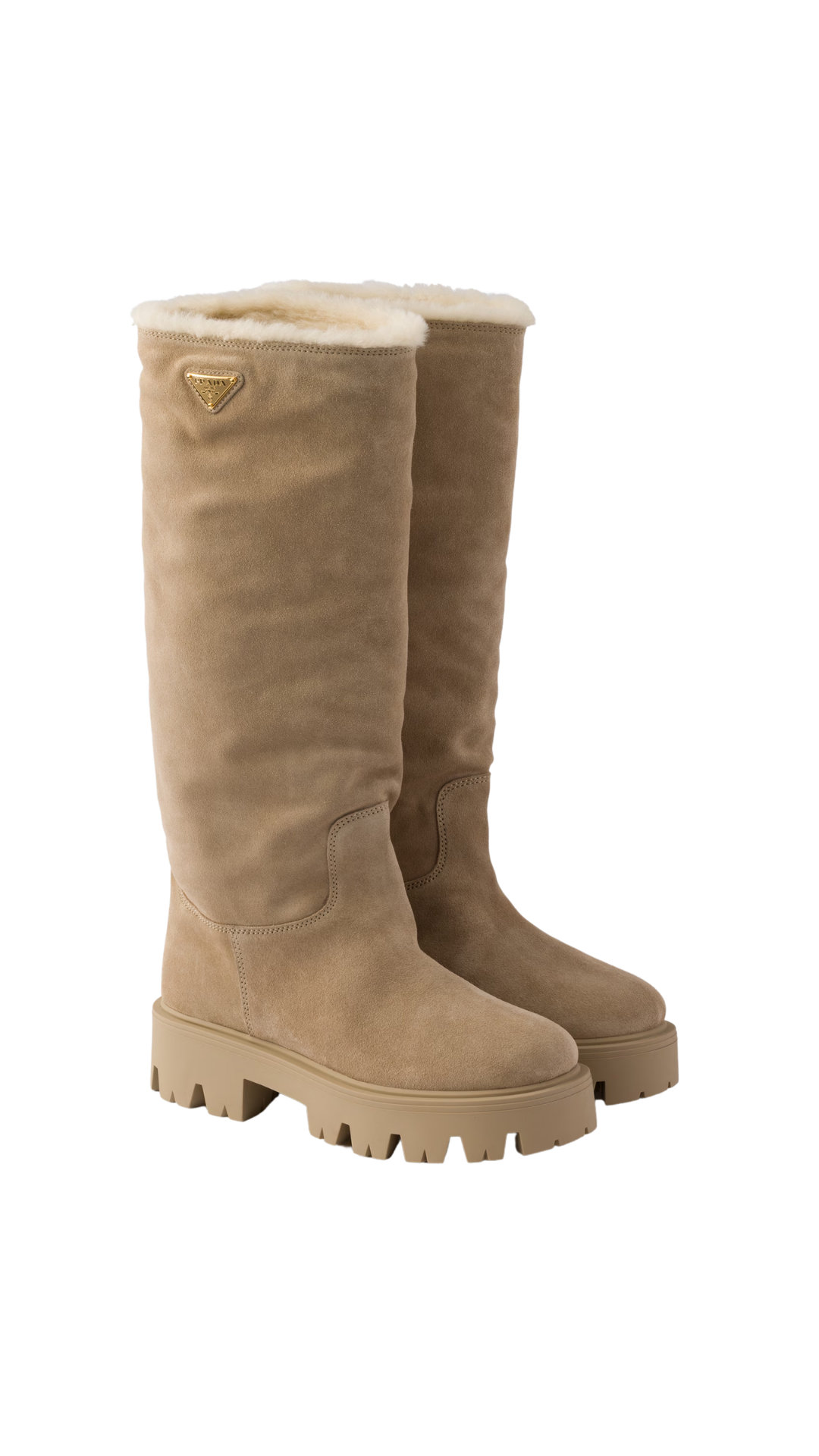 Suede Boots in Desert Beige