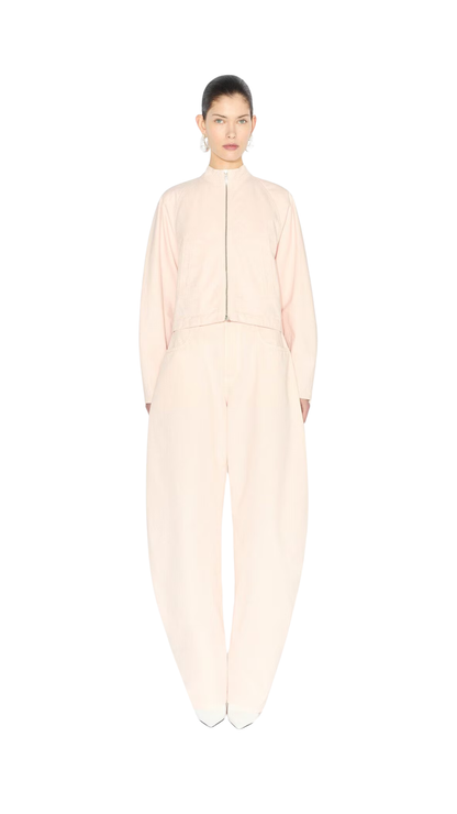 Round Denim Jachet in Pink