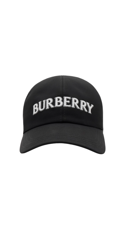 Logo Gabardine Baseball Cap in Black