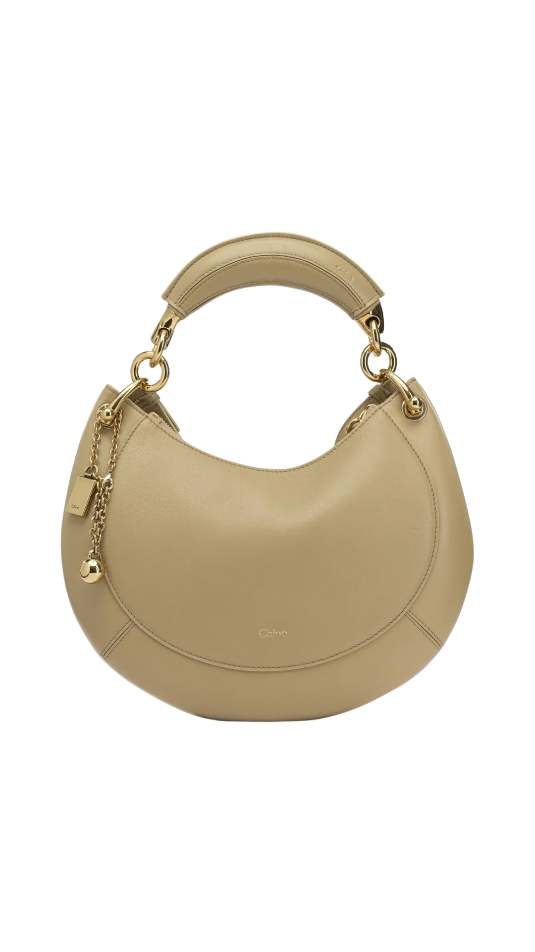 Small Chloé Banana Zipped Hobo in Soft Powder Soft Leather