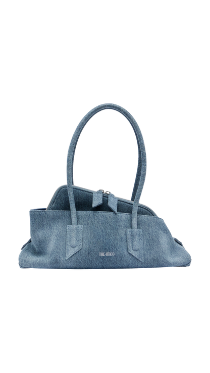 La Passeggiata Small Denim Shoulder Bag in Blue