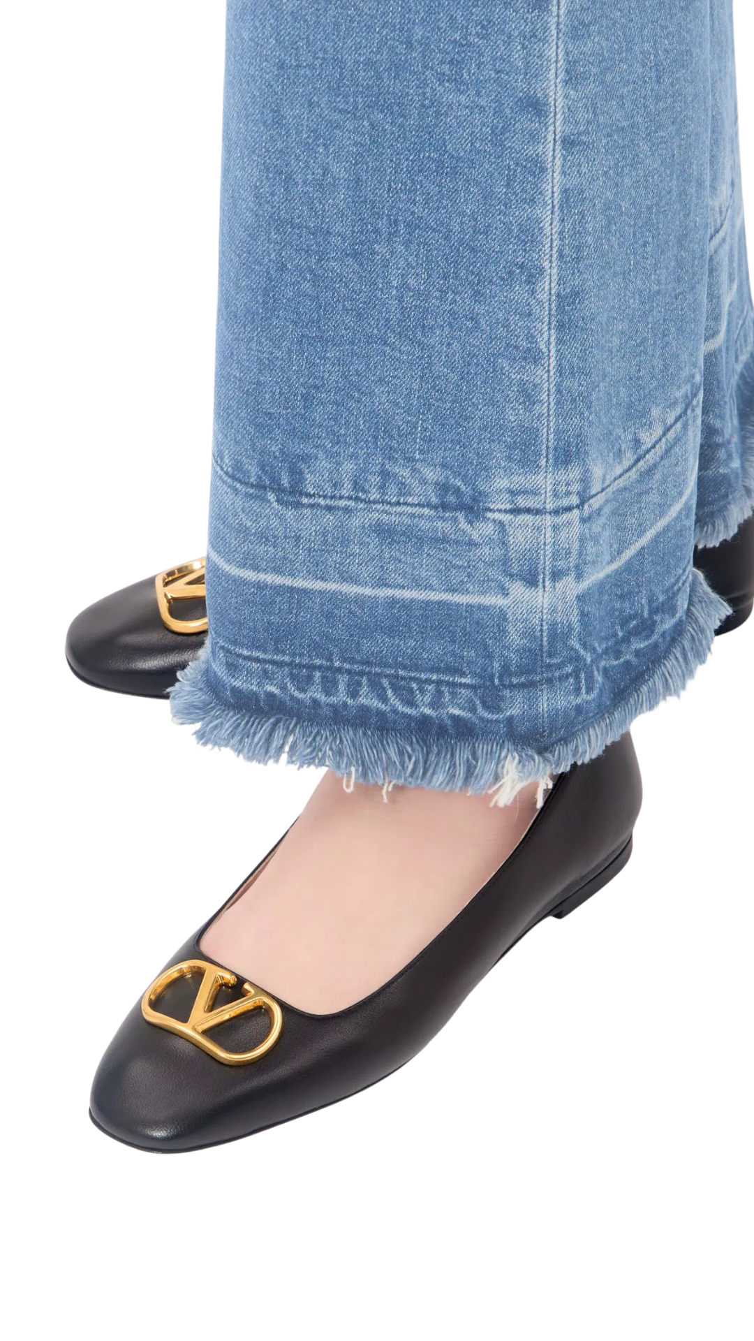VLogo Signature Ballerina In Black Nappa