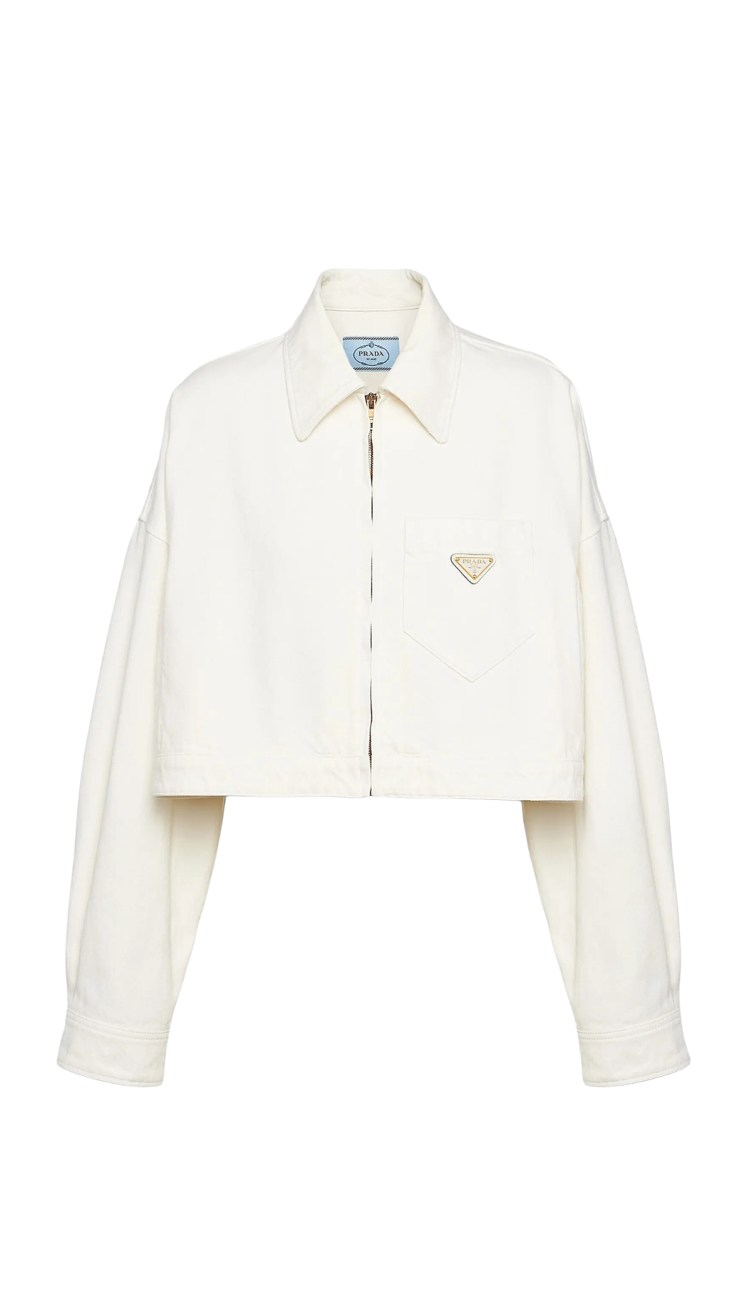 Denim Blouson Jacket in White