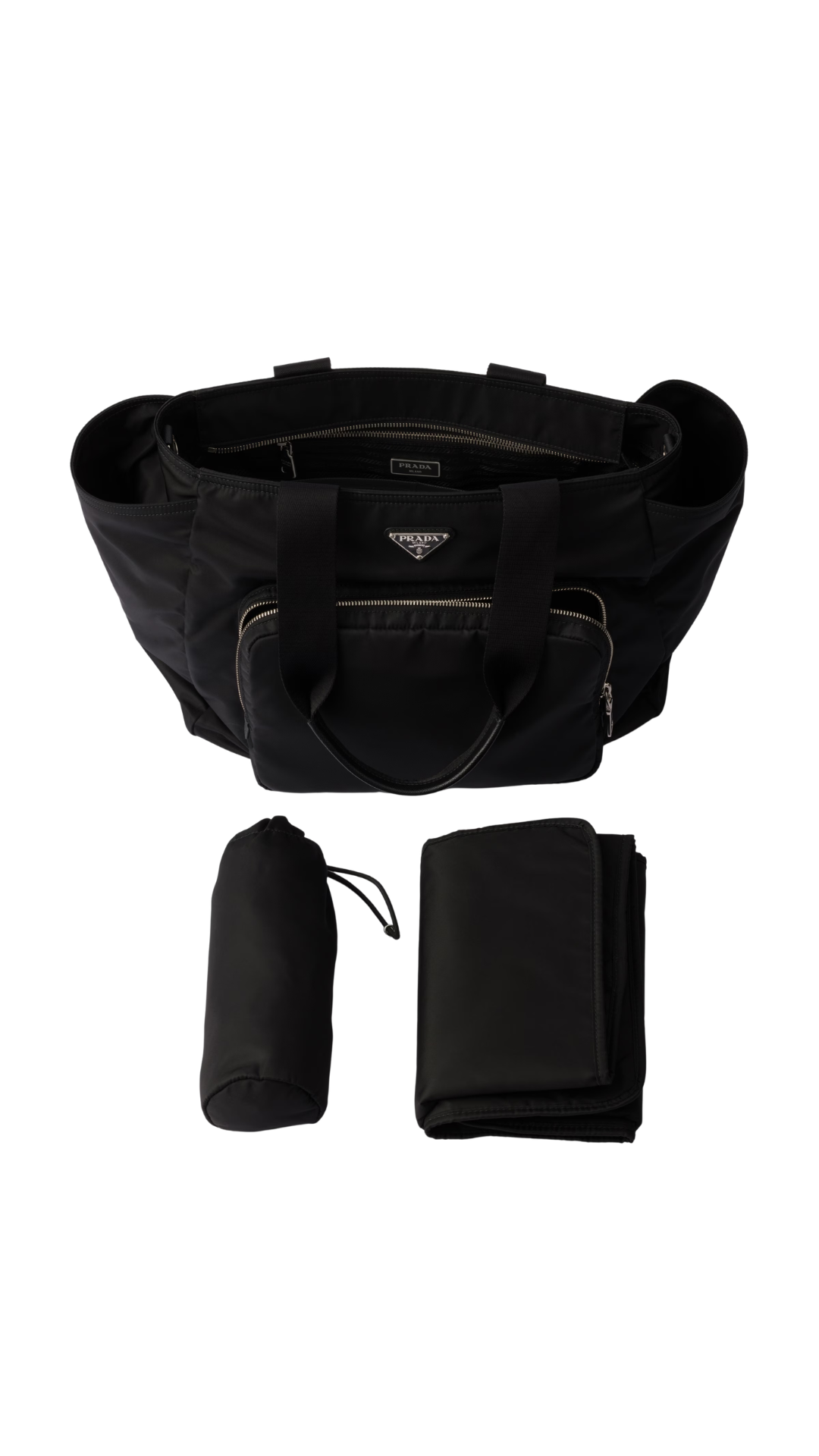 Re-Nylon Baby Bag in Black
