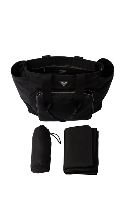 Re-Nylon Baby Bag in Black