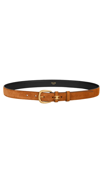 Vivienne Belt 25mm in Fauve Suede Calfskin