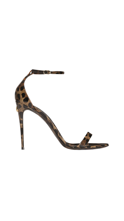 Leo-Print Calfskin Sandals in Multi-Colored