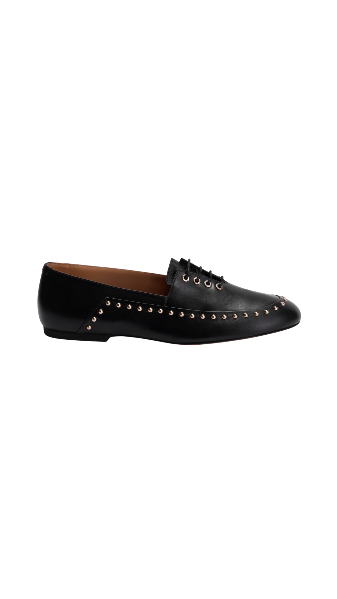 Elyss Loafer Round-Toe Leather Loafer with Studs on Upper