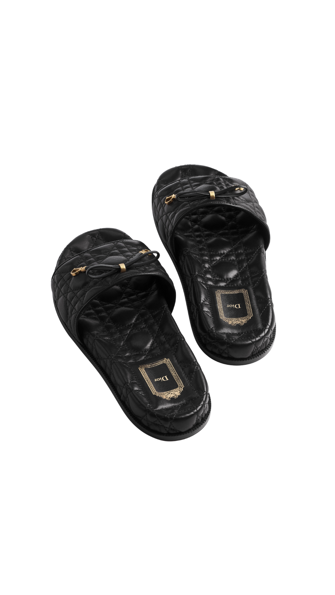 Sandal Dior Cannage in Black Leather