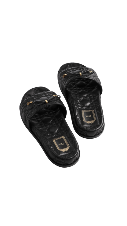 Sandal Dior Cannage in Black Leather