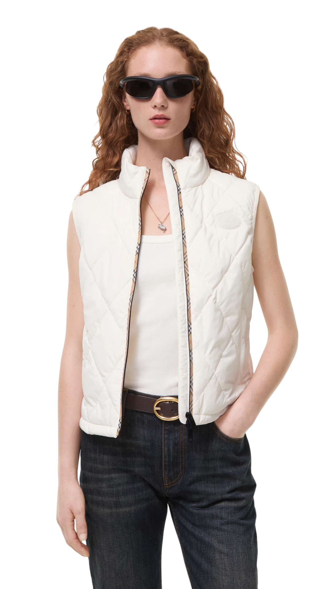 Packable Quilted Nylon Cheswick Gilet in Tundra White