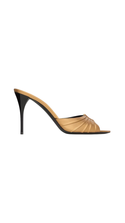 Babylone Mules in Metal Persian Metallic Leather