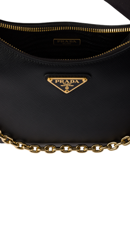 Re-Edition 2005 Saffiano Leather Bag in Black