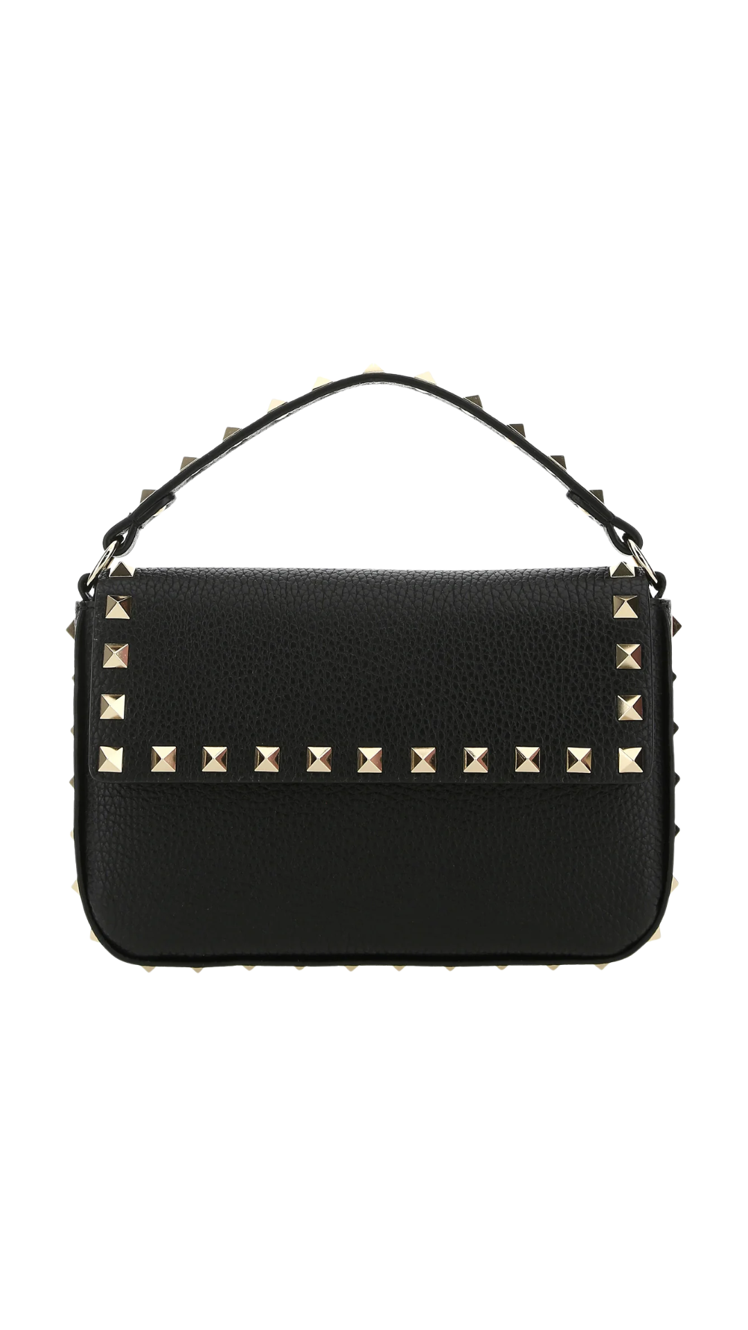 Black Leather Rockstud Handbag