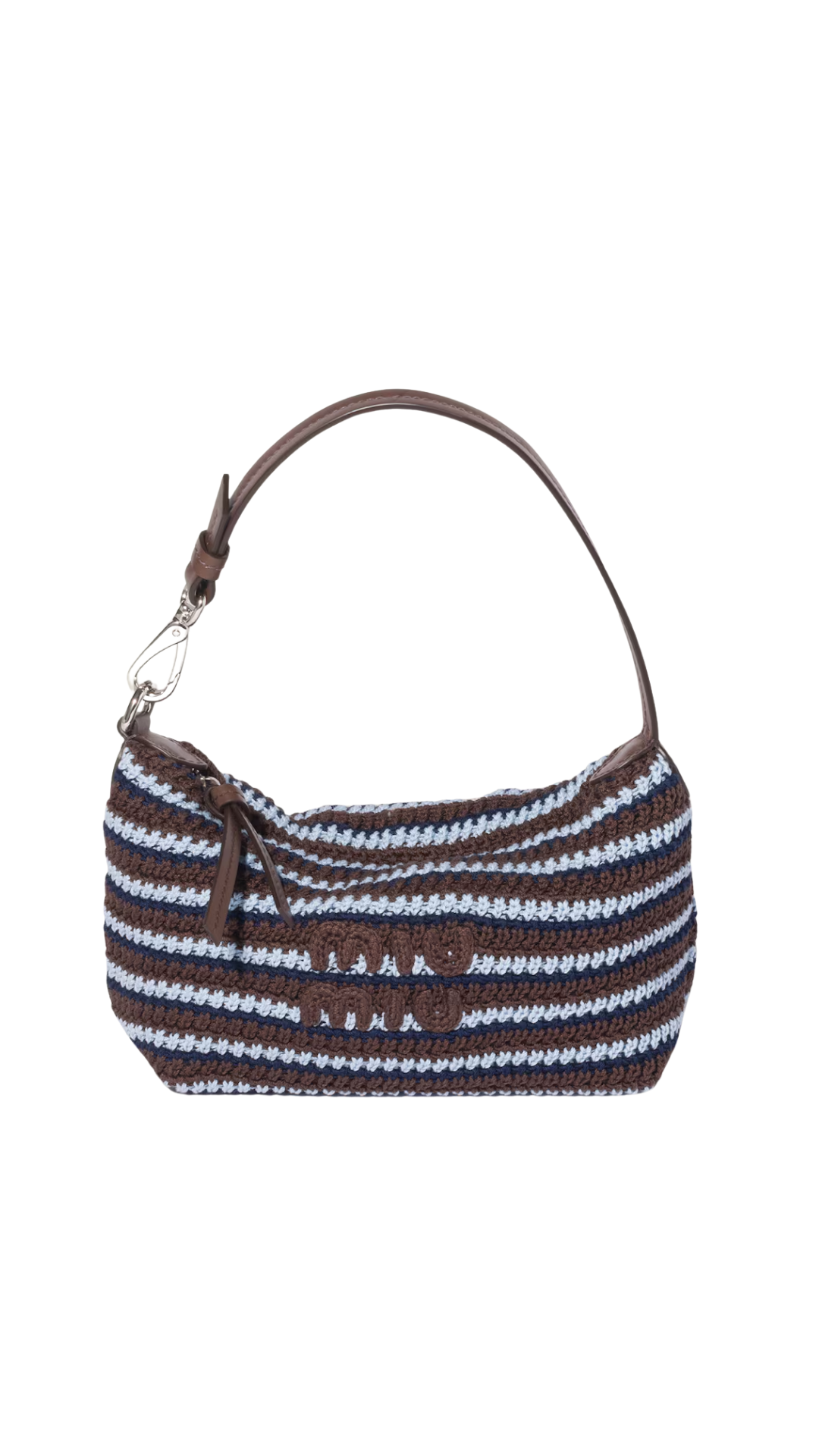 Spirit Crochet Pouch in Cocoa Brown/Celeste