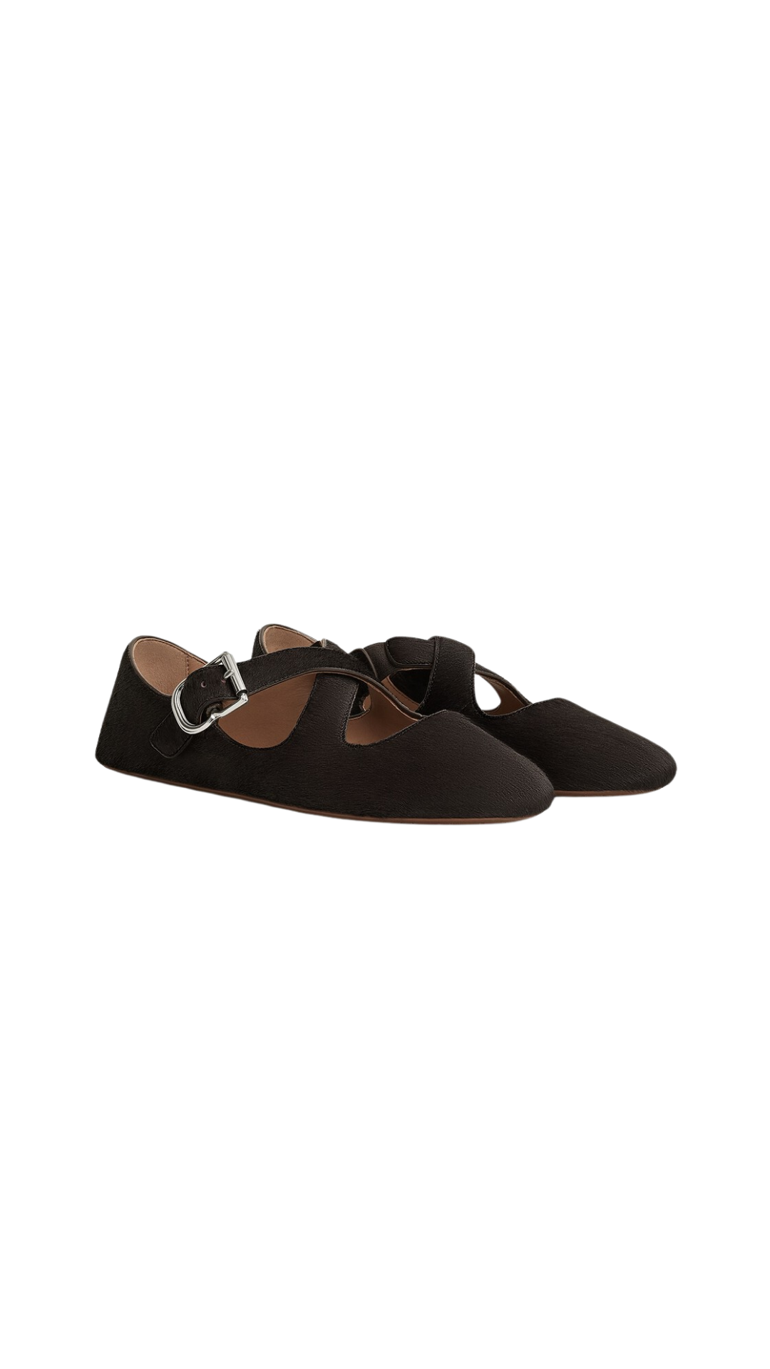 Criss Cross Ballet Flats in Brown