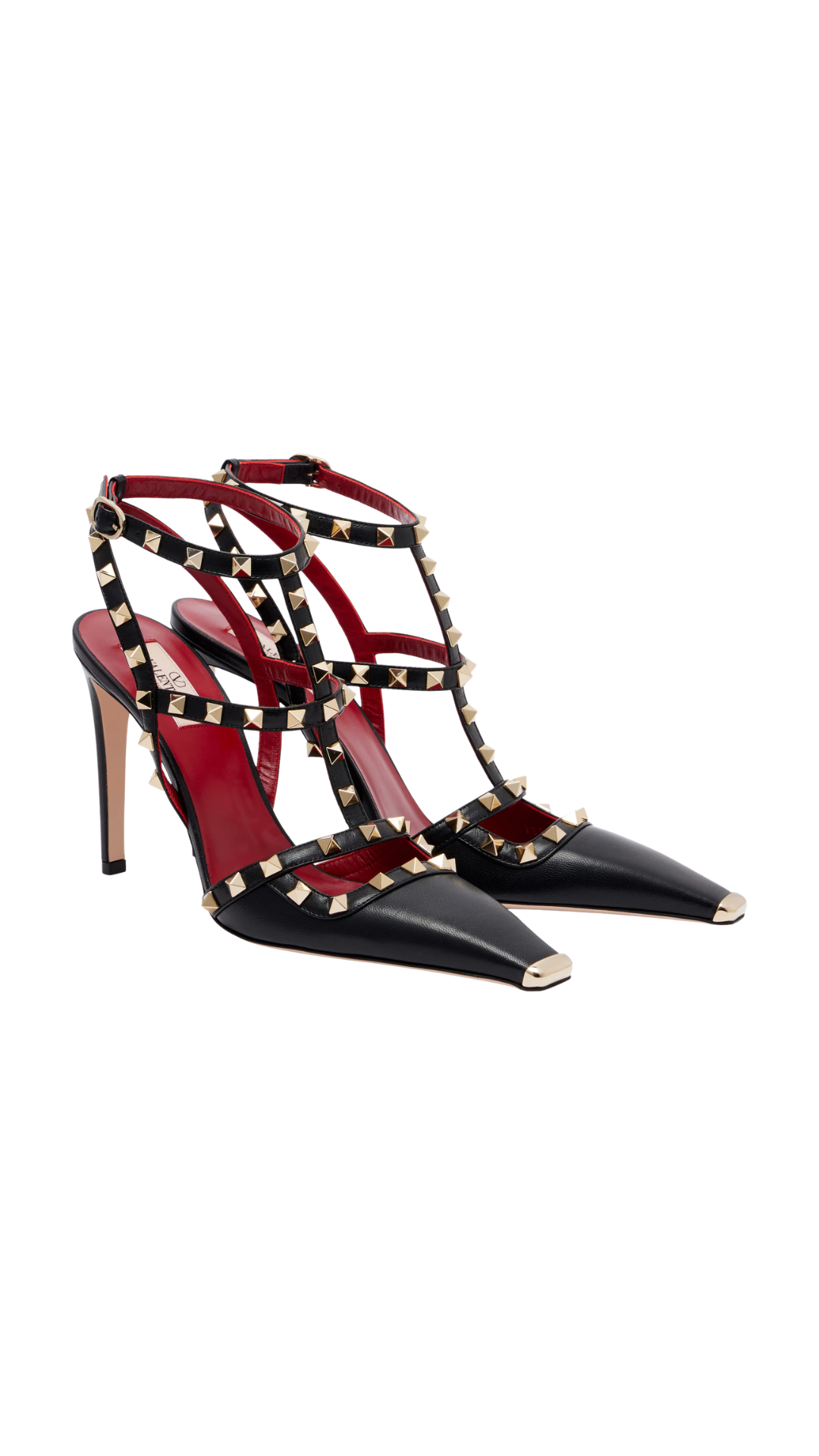 Rockstud Leather Pumps in Black