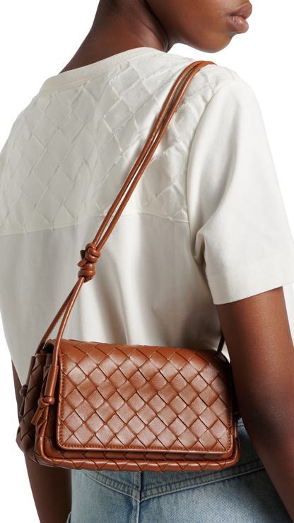 Notturno Pouch in Brown Intrecciato Nappa Leather