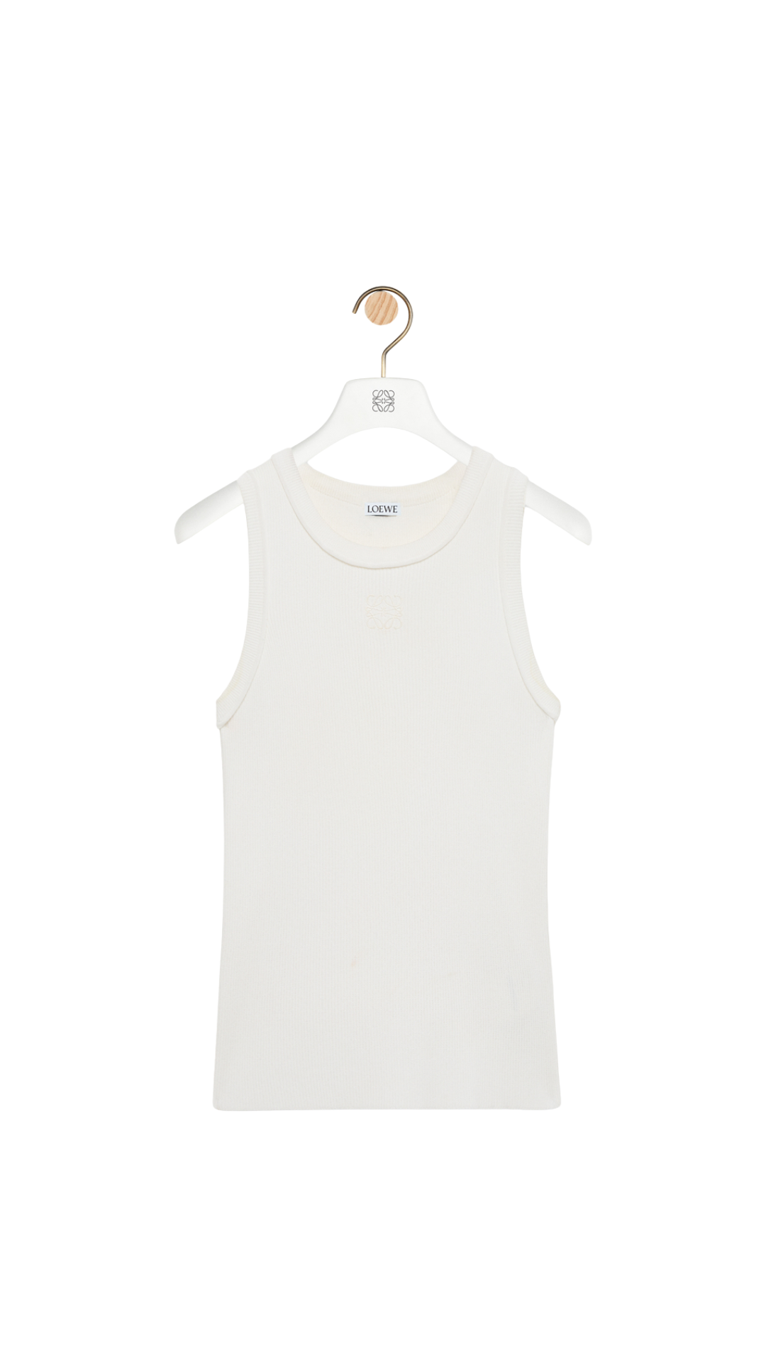 Anagram Tank Top in White Stretch Viscose