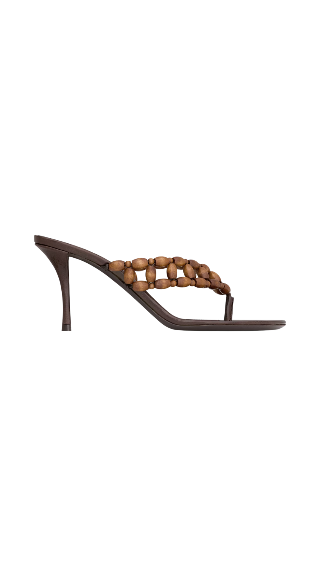 Zina Sandals in Paris Brown Wooden Beads