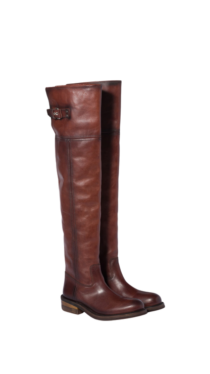Leather Boots in Coffee