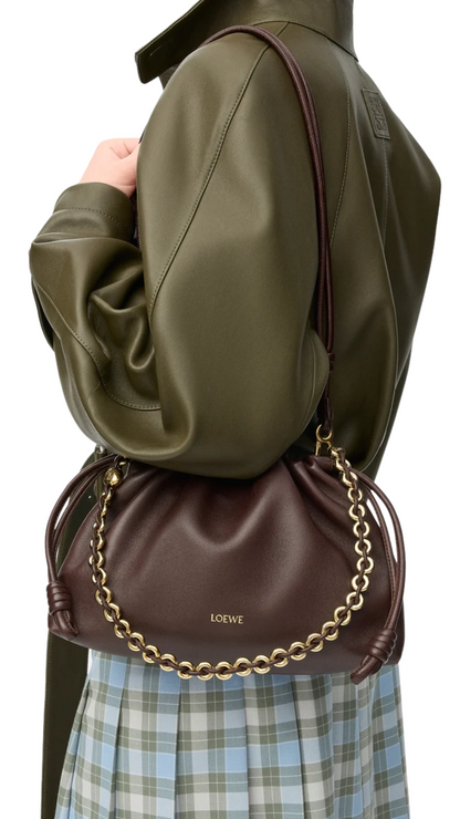 Medium Flamenco Purse in Dark Brownie