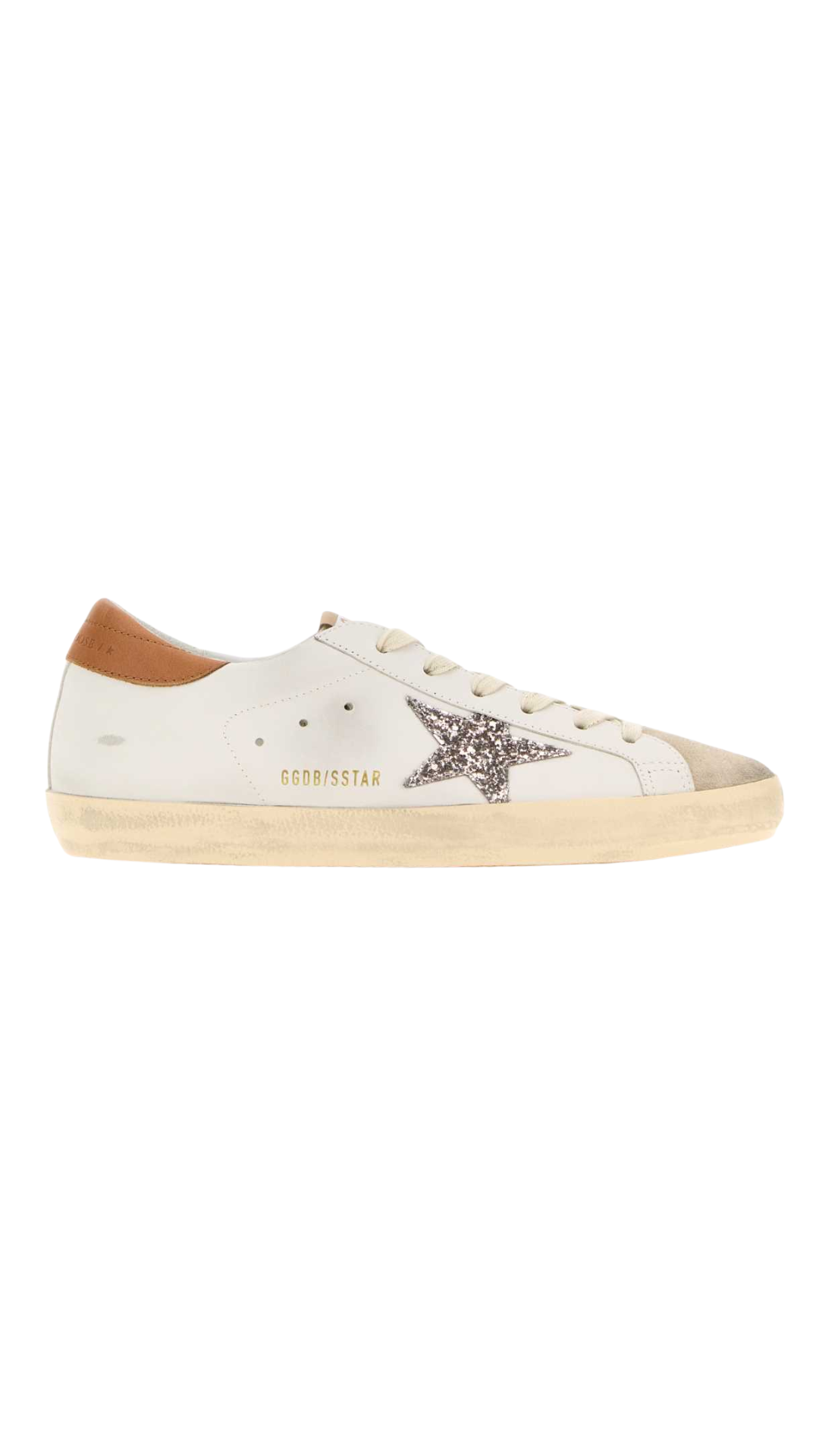 Women's Super-Star Silver Glitter Star in White