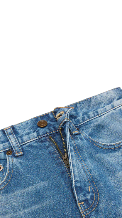 Flare Jeans 003 in Honey Blue Wash Cotton Twill