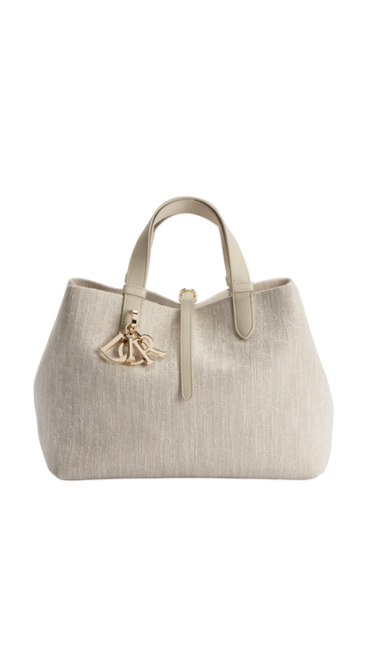 Medium Dior Toujours Bag in Beige Dior Oblique Washed Jacquard