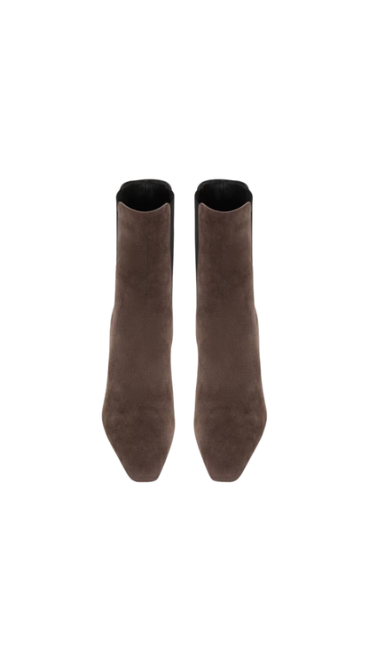 Francoise Chelsea Booties in Dark Chocolate Suede