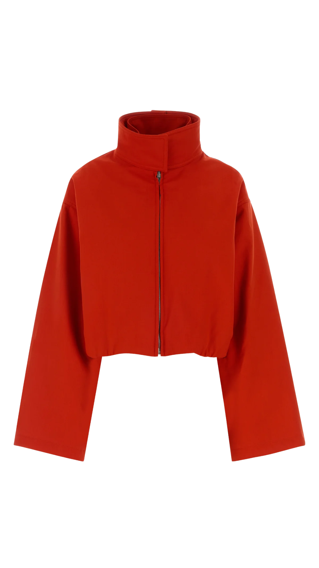 Layered Cotton Bomber Jacket in Red