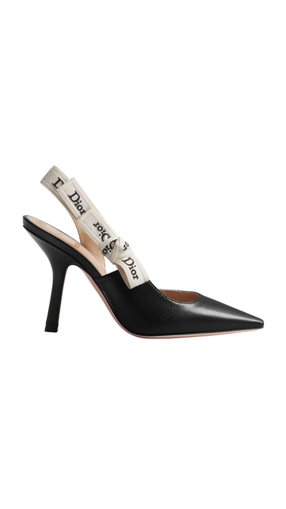 J'Adior Slingback Pump in Black Lambskin