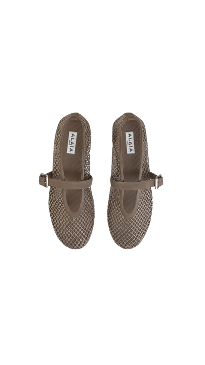 Ballet Flats In Strass Fishnet